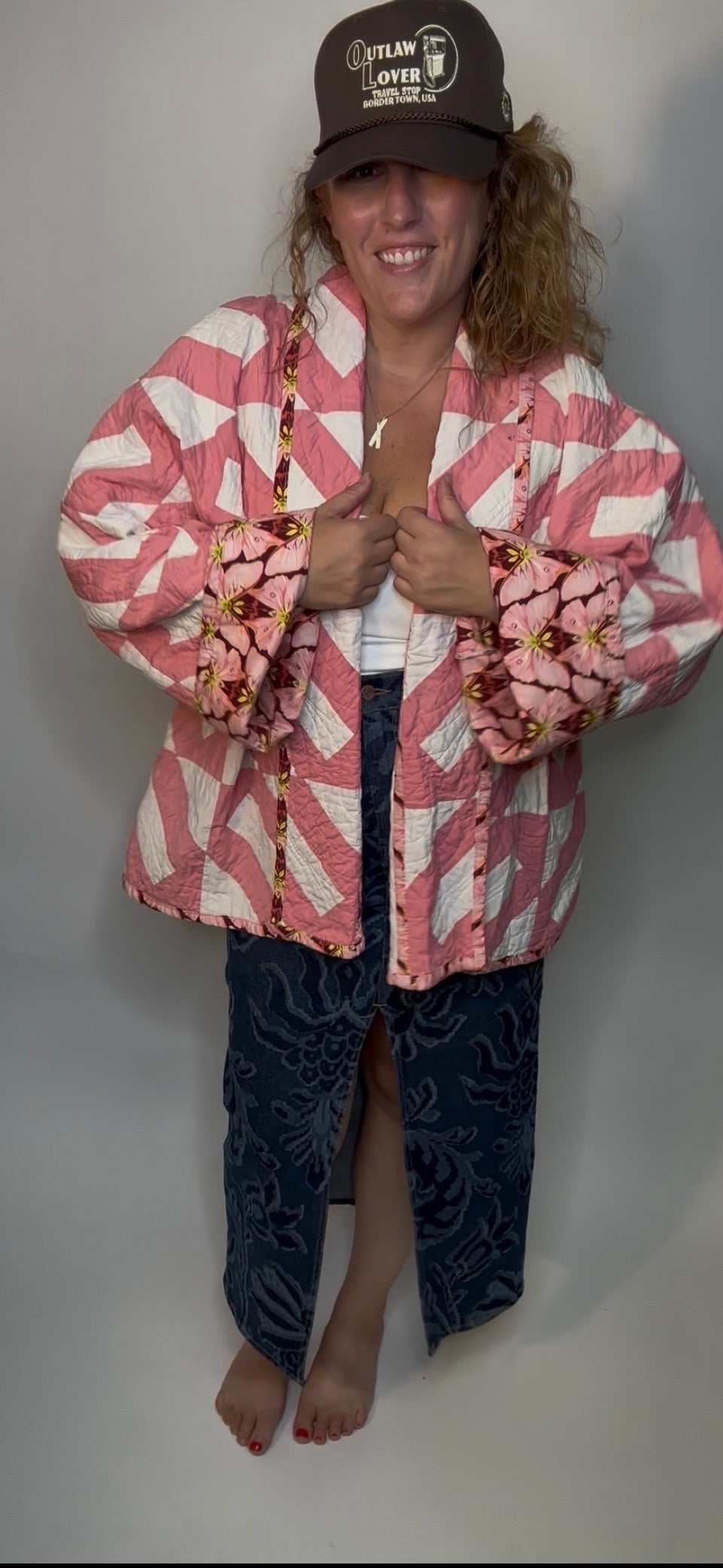 Vintage Pink Chain Quilted Jacket