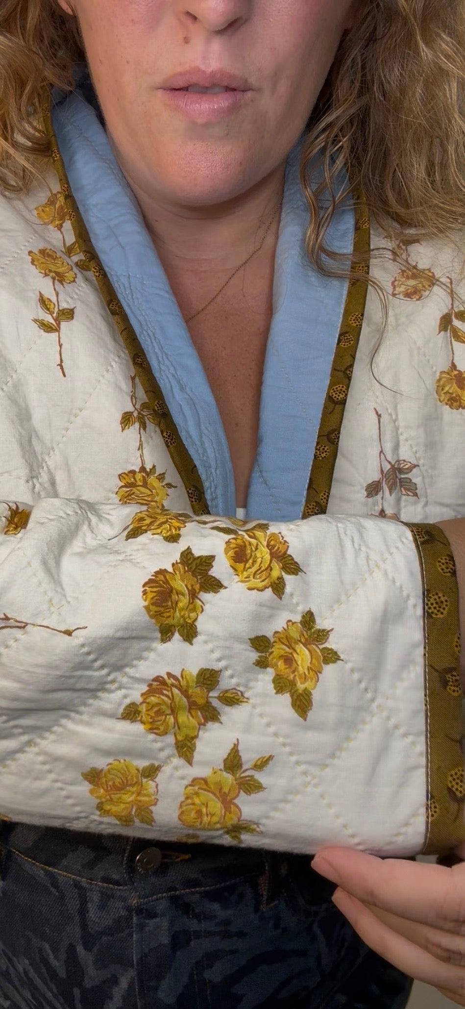 Floral Whole Cloth Quilted Jacket