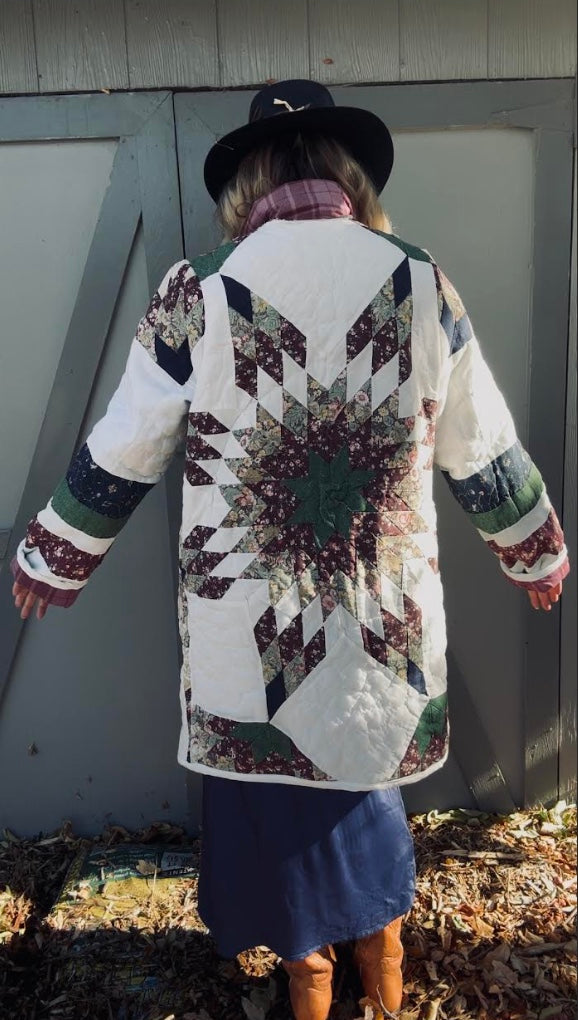 women's vintage handmade quilt coat
