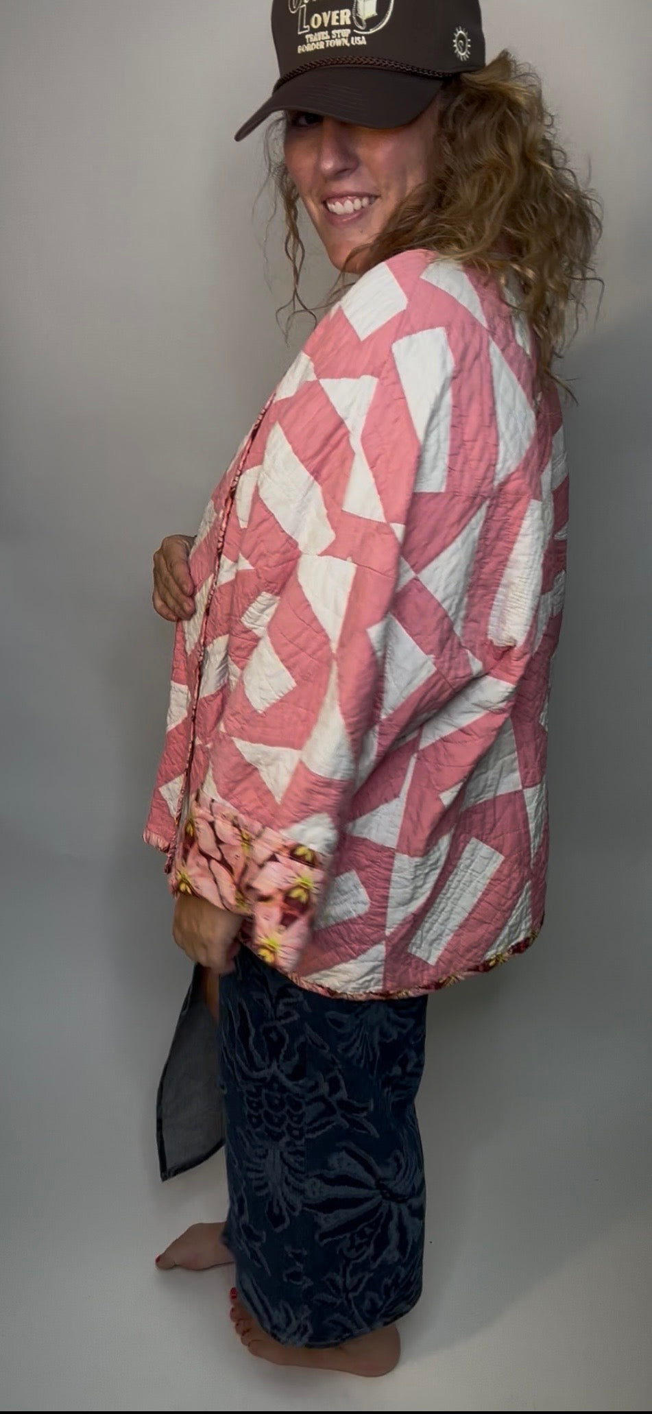 Vintage Pink Chain Quilted Jacket