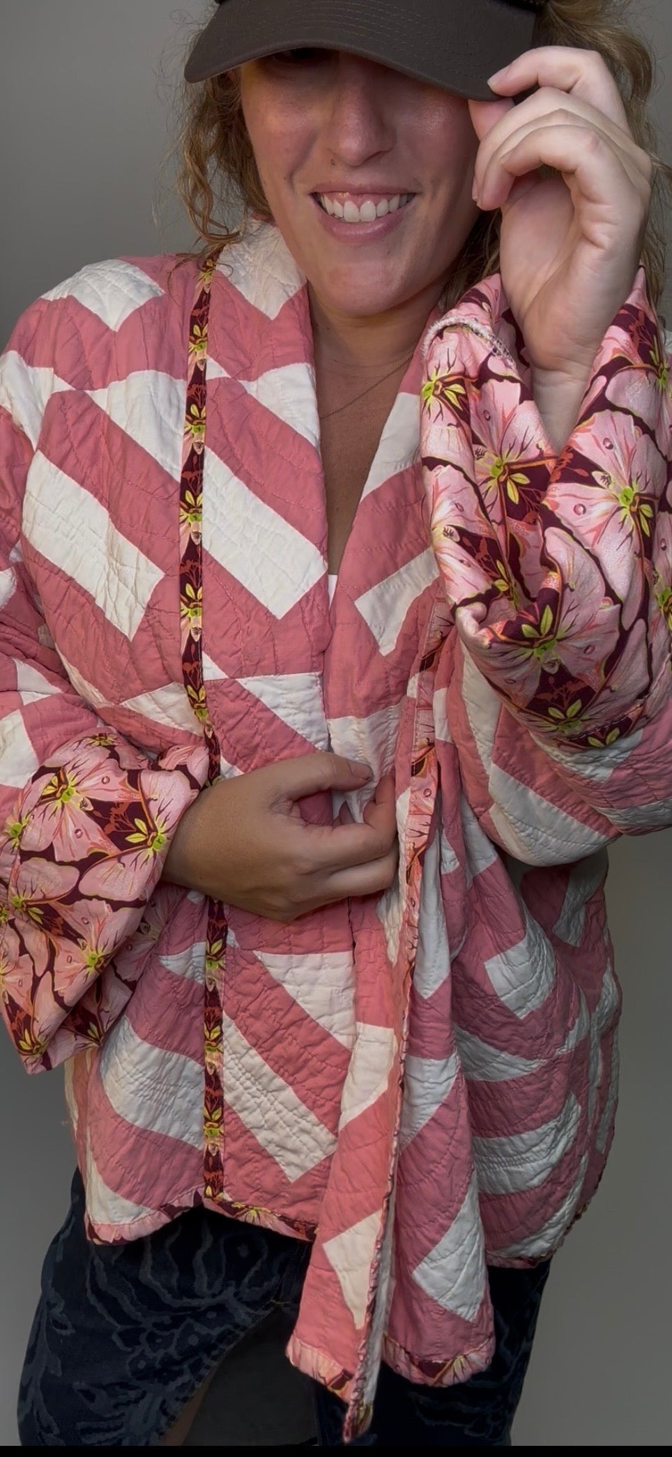 Vintage Pink Chain Quilted Jacket