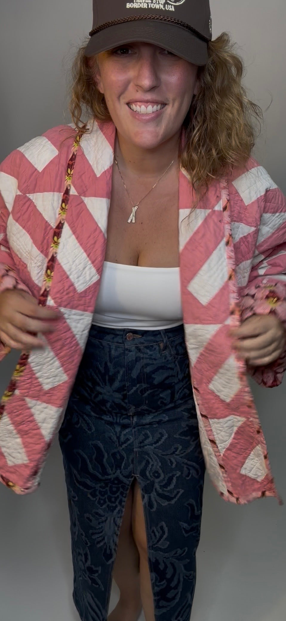 Vintage Pink Chain Quilted Jacket