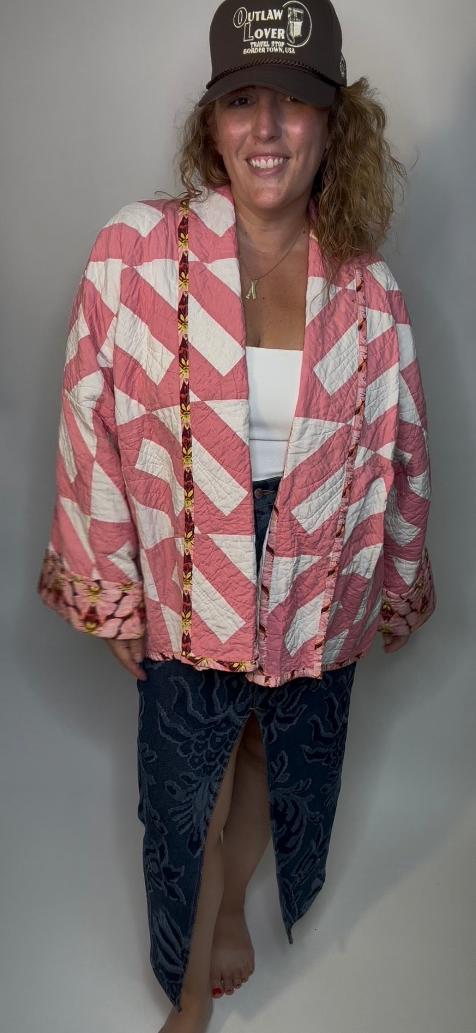Vintage Pink Chain Quilted Jacket