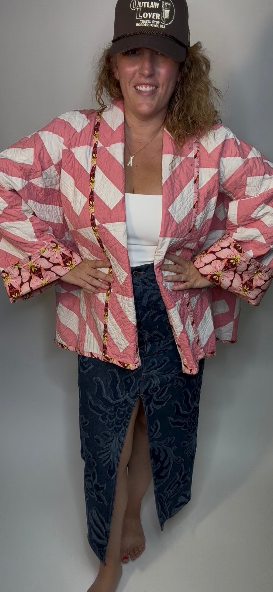 Vintage Pink Chain Quilted Jacket