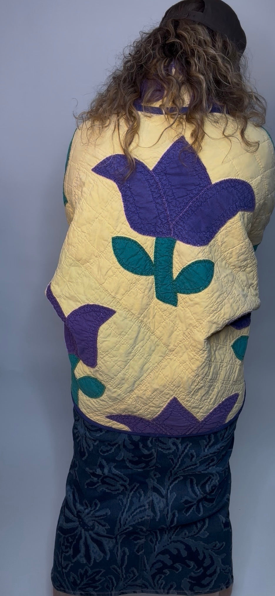 Floral Tulip Applique Quilted Jacket