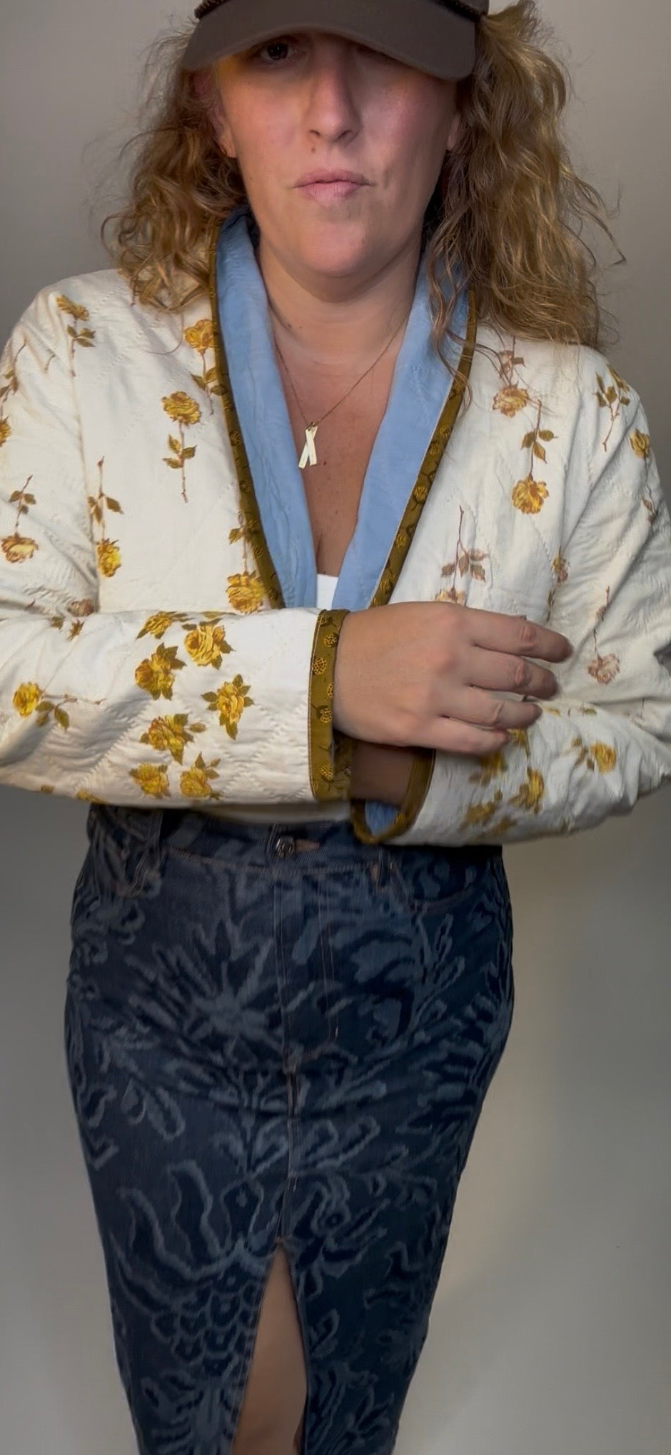 Floral Whole Cloth Quilted Jacket