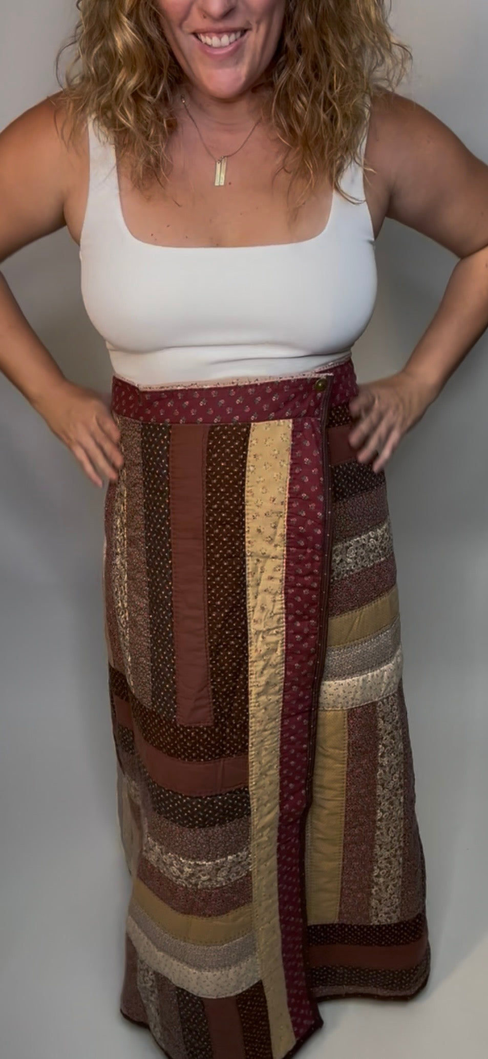 Brown Quilted Skirt