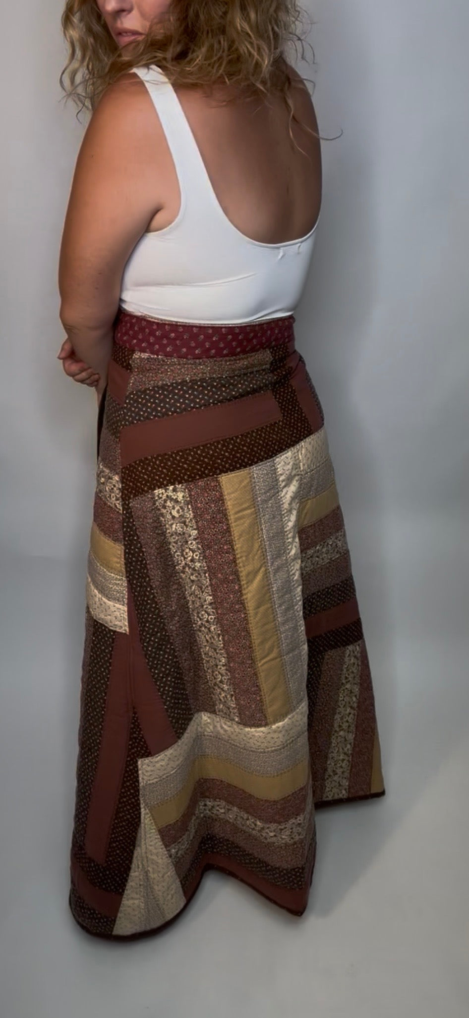 Brown Quilted Skirt