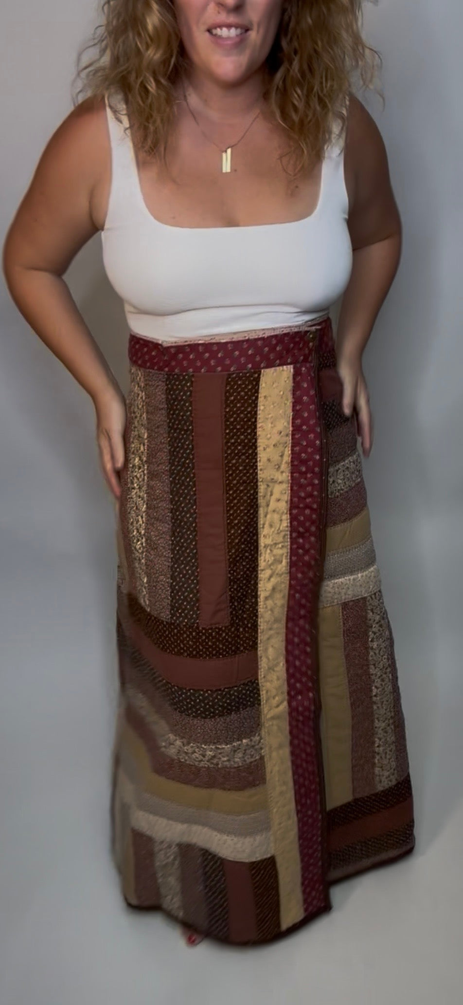 Brown Quilted Skirt