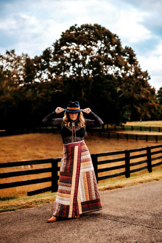 Brown Quilted Skirt