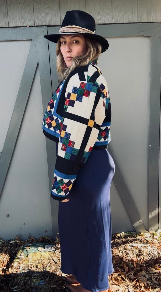 women's vintage handmade quilt coat