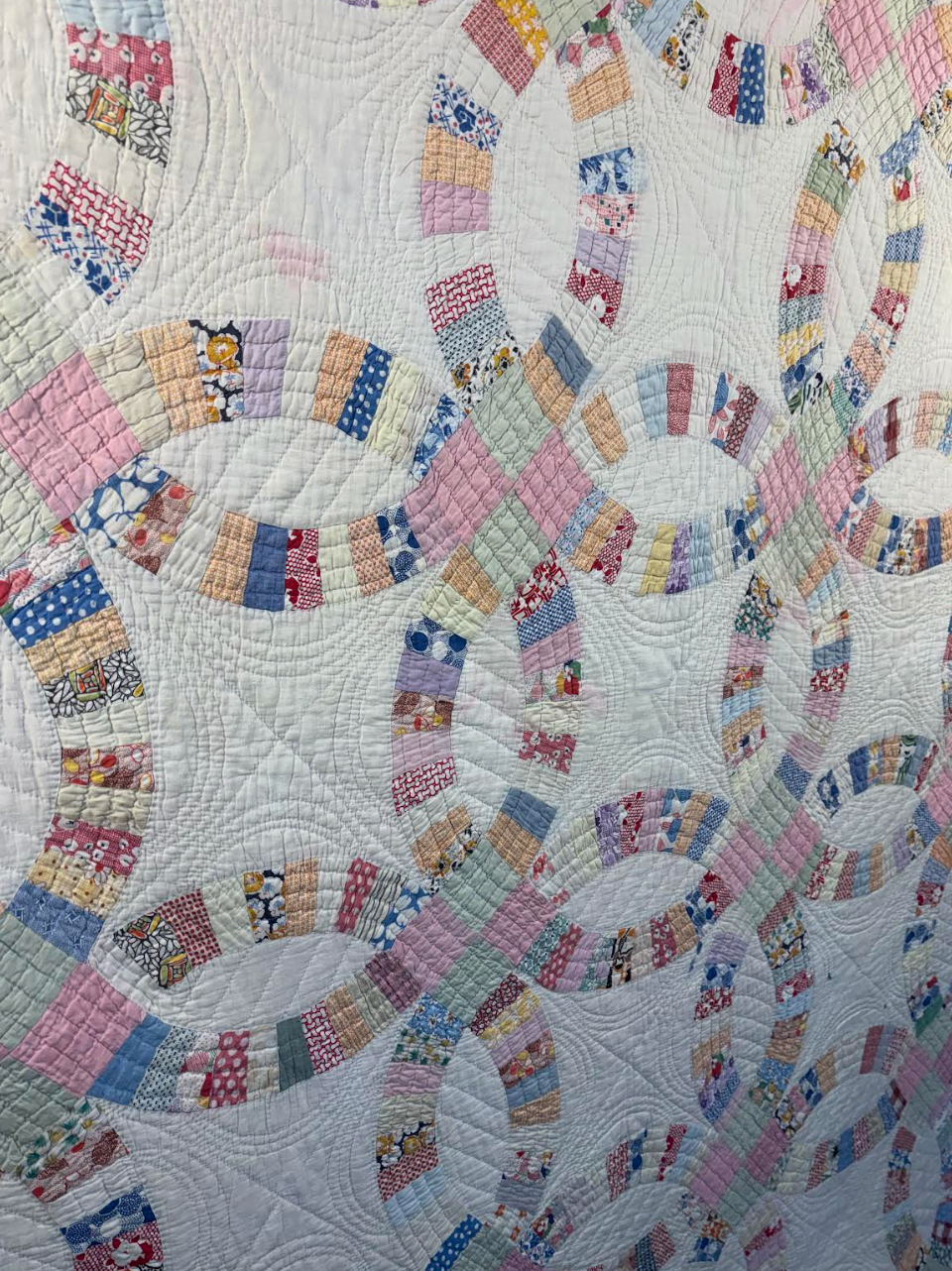 Available Quilt - White Double Weding Ring