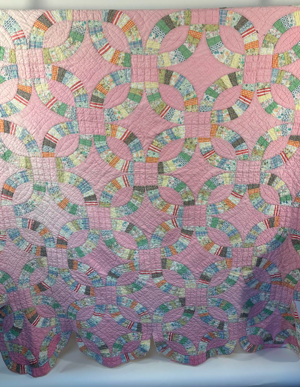 Available Quilt - Pink Double Wedding Ring