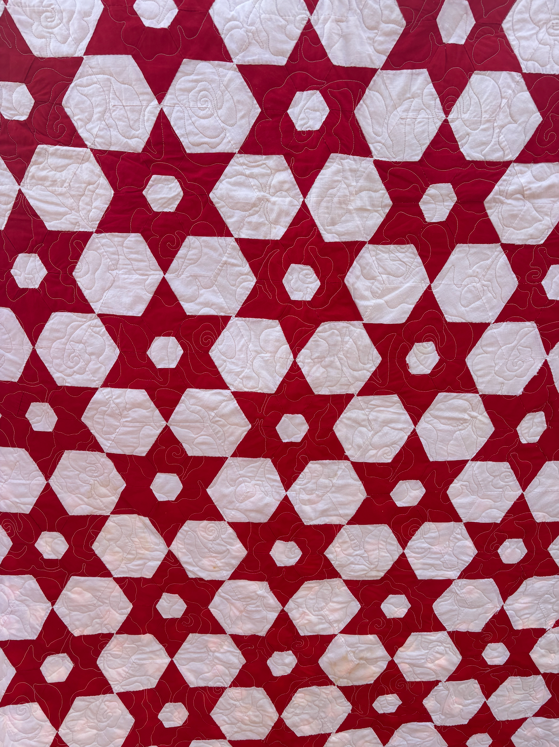 Available Quilt - Red 6 Point Star
