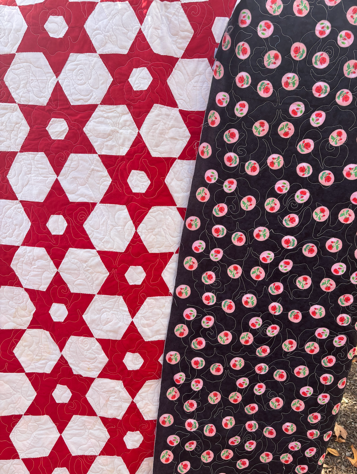 Available Quilt - Red 6 Point Star