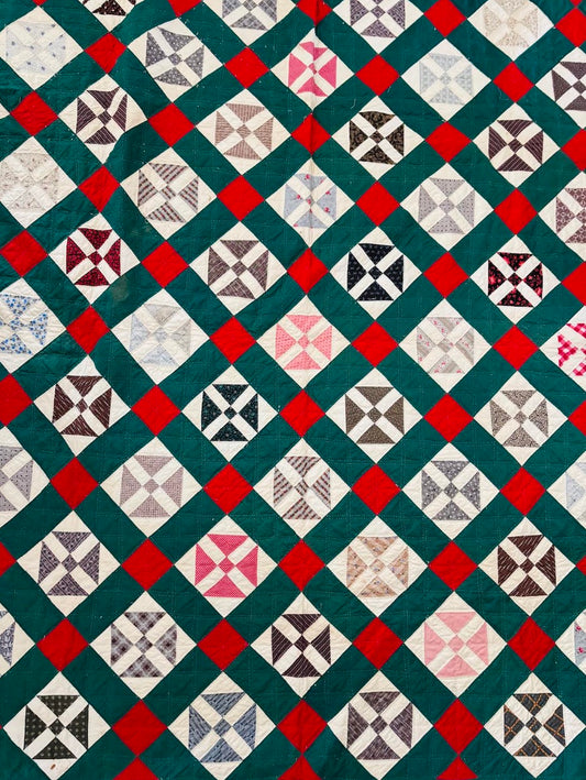 Vintage christmas block quilt